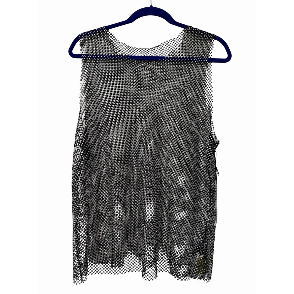 Haute Monde Rhinestone Embellished Net Top